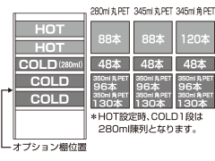 ホット2段、コールド3段の場合